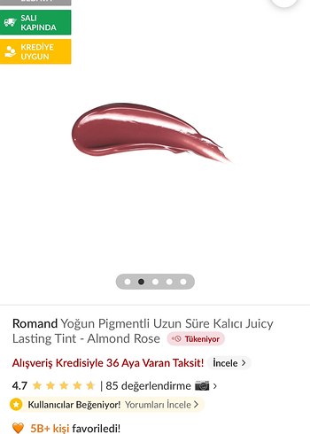 Missha Romand #19 Almond Rose juicy lasting tint