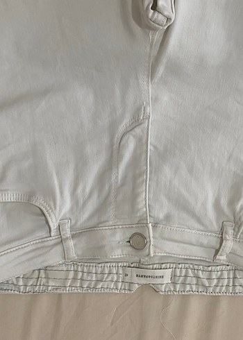 42 Beden Beyaz Normal Kesim Midi Kot Pantolon