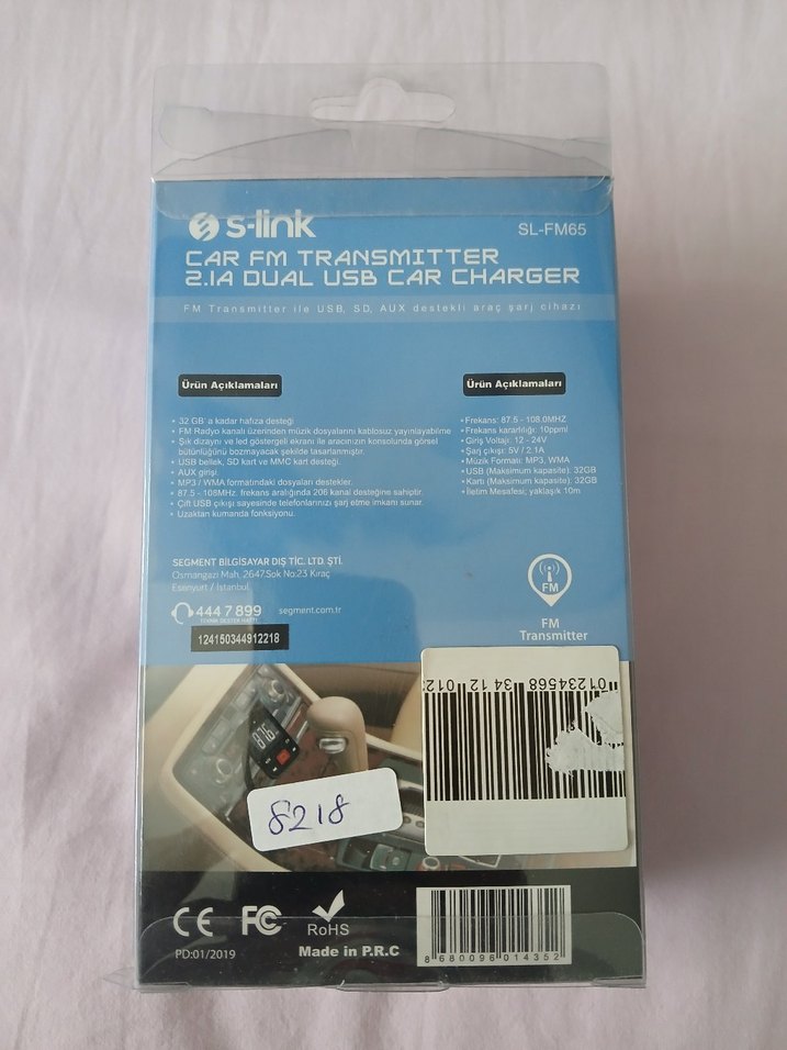 S-Link Siyah 2.1A Çift USB Araç Şarj Cihazı, müzik çalar — görsel 8/11