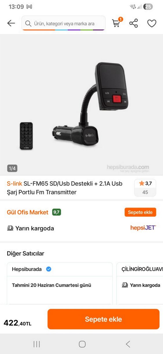 S-Link Siyah 2.1A Çift USB Araç Şarj Cihazı, müzik çalar — görsel 11/11