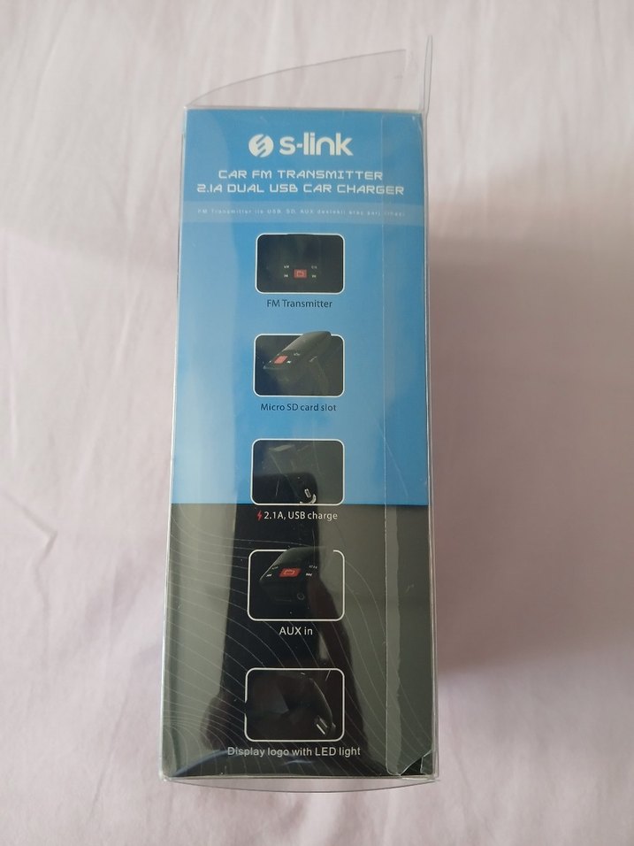 S-Link Siyah 2.1A Çift USB Araç Şarj Cihazı, müzik çalar — görsel 10/11