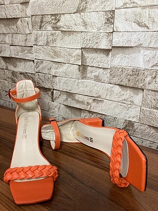 38 Beden turuncu Renk Kadın topuklu sandalet