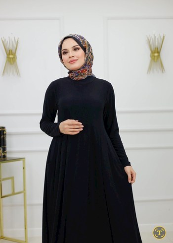 52 Beden Robalı Uzun Elbise