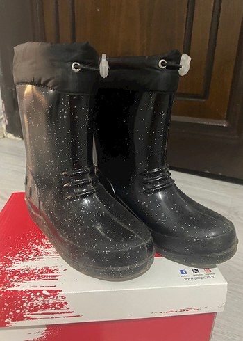 Erkek Siyah Goth Lastik Botlar