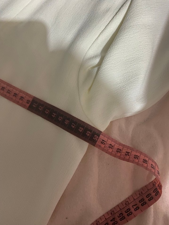 Beyaz Uzun Kadın Kaban, Salaş Kesim, Drapeli - Görsel 3