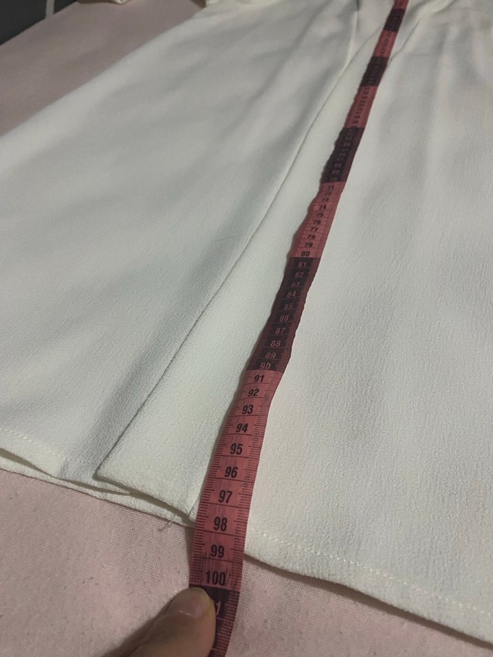 Beyaz Uzun Kadın Kaban, Salaş Kesim, Drapeli - Görsel 4