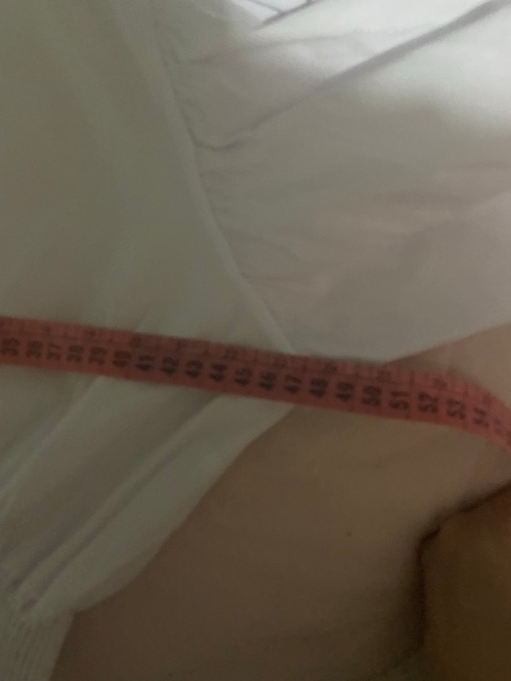 Kadın Beyaz Keten Uzun Kollu Fırfırlı Bluz - Görsel 3