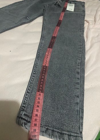 Gri Düğmeli Kadın Denim Pantolon - Görsel 2