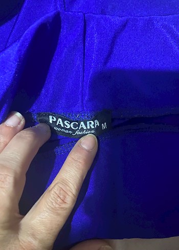 Düz Mavi Saten Kadın Tayt - Görsel 4