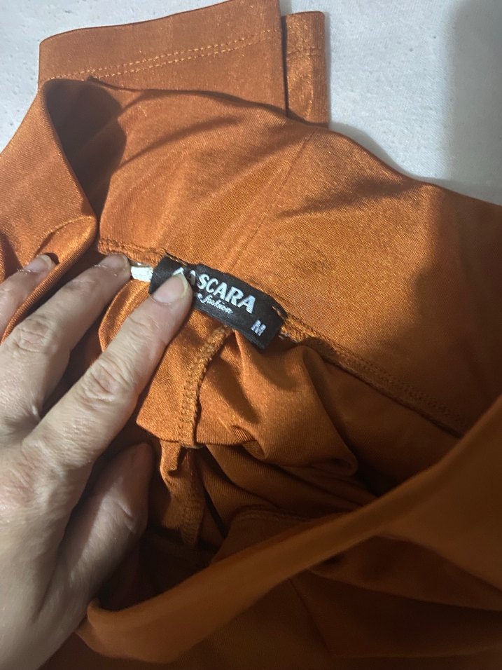 Düz Mavi Saten Kadın Tayt - Görsel 5