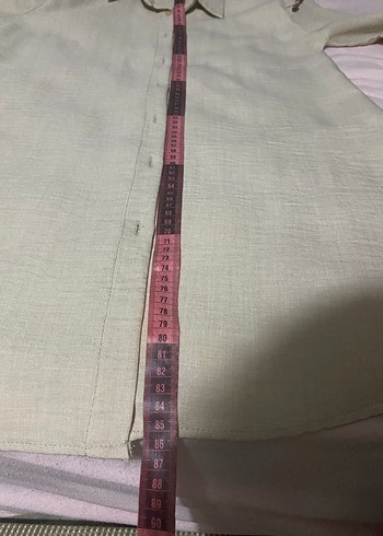 Bej Keten Kadın Gömlek Uzun Kollu - Görsel 4