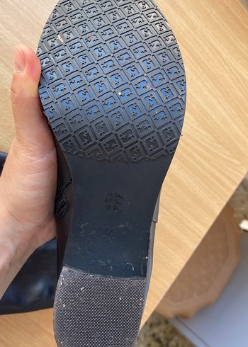 Kadın Siyah Deri Dizüstü Botlar, Tokalı, Kalın Topuklu - Görsel 3