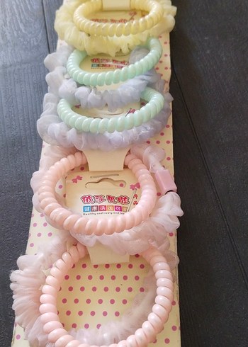 Beden çeşitli Renk 10 adet Pastel Renkli Elastik Saç Bantları - Tie-Dye