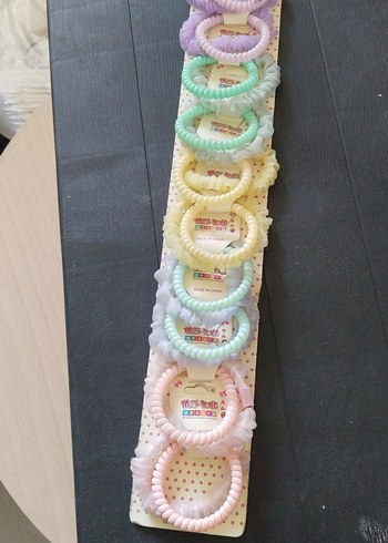 10 adet Pastel Renkli Elastik Saç Bantları - Tie-Dye