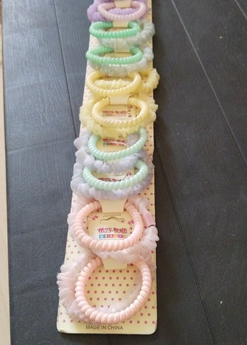 Beden 10 adet Pastel Renkli Elastik Saç Bantları - Tie-Dye