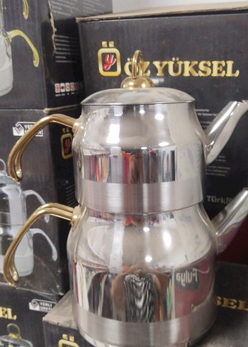 Beden altın Renk Altın Parlak Çaydanlık Seti UKSEL