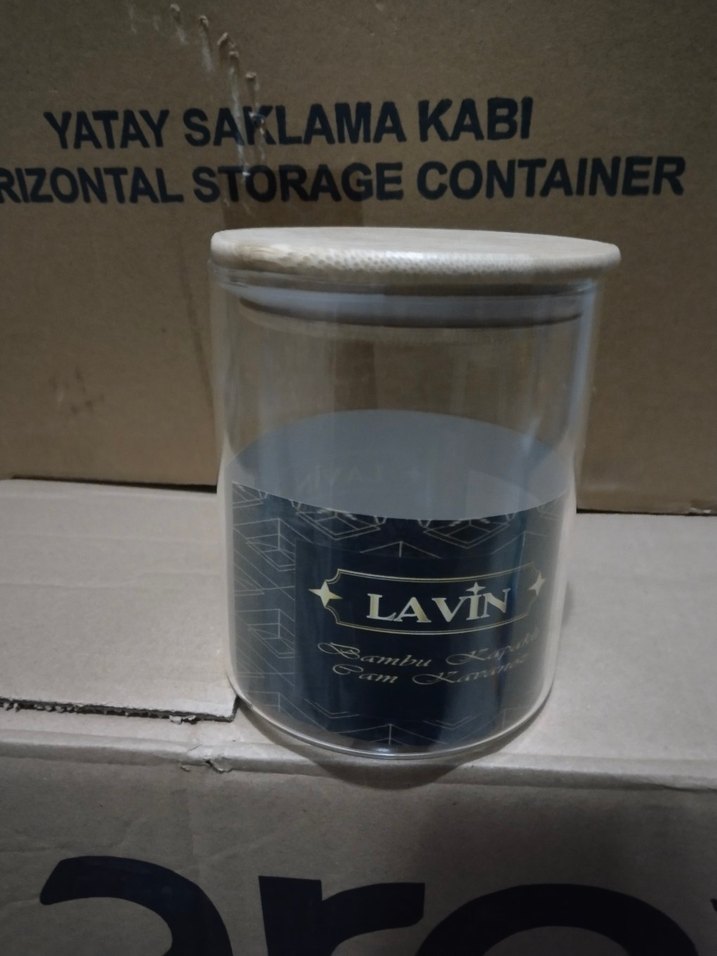 1 adet LAVİN Bambu Kapaklı Cam Saklama Kabı - Görsel 2