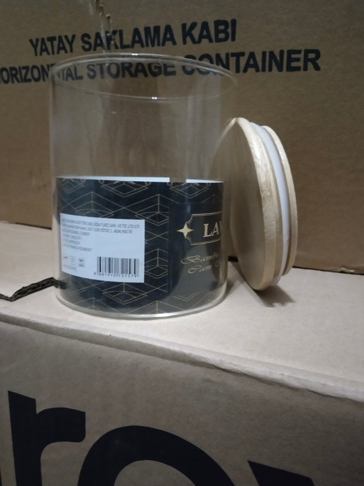 1 adet LAVİN Bambu Kapaklı Cam Saklama Kabı - Görsel 5