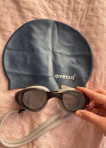 Gri Avessa Yüzücü Gözlüğü ve Bone Seti - Görsel 2