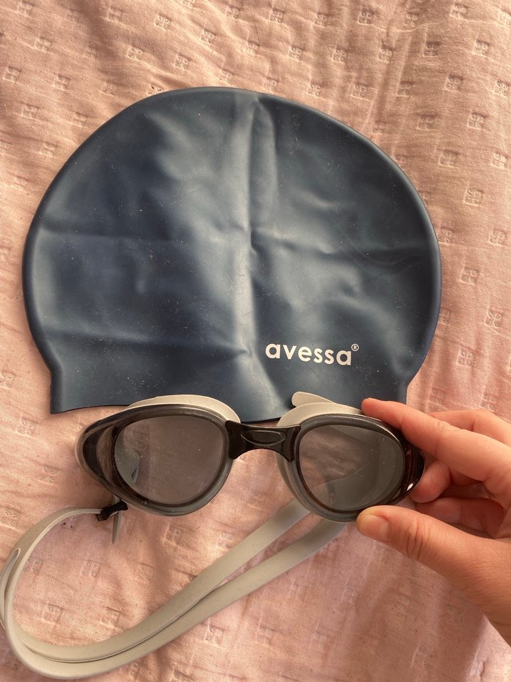 Gri Avessa Yüzücü Gözlüğü ve Bone Seti - Görsel 2