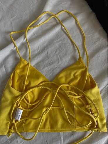 Zara Sarı ipli crop