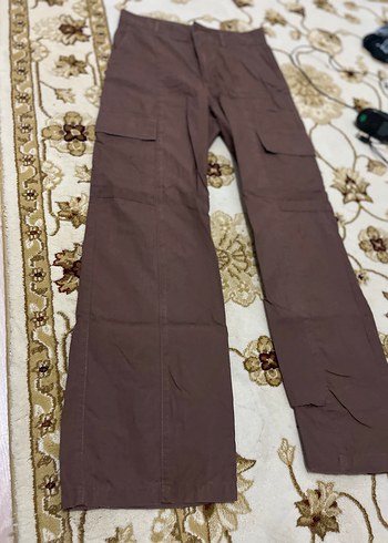 Kahverengi Kemerli Kadın Pamuk Pantolon - Görsel 2