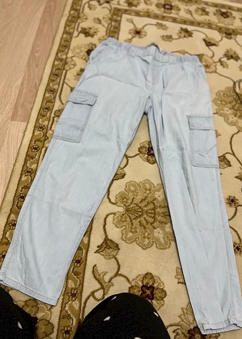 Kadın Pastel Renkli Loose Fit Denim Pantolon - Görsel 2