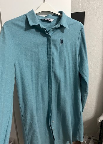 Mavi Uzun Kollu Keten Gömlek - Görsel 2