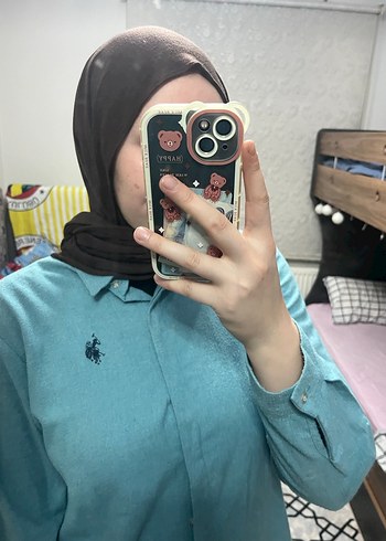 Mavi Uzun Kollu Keten Gömlek - Görsel 6