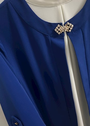 Mavi Düğmeli Kadın Midi Tunik - Görsel 3