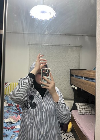 Gri Zebra Desenli Uzun Kollu Kadın Gömlek - Görsel 2