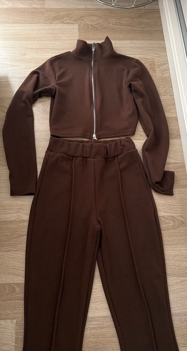 Kahverengi Kadın Uzun Kollu Tulum - Görsel 3