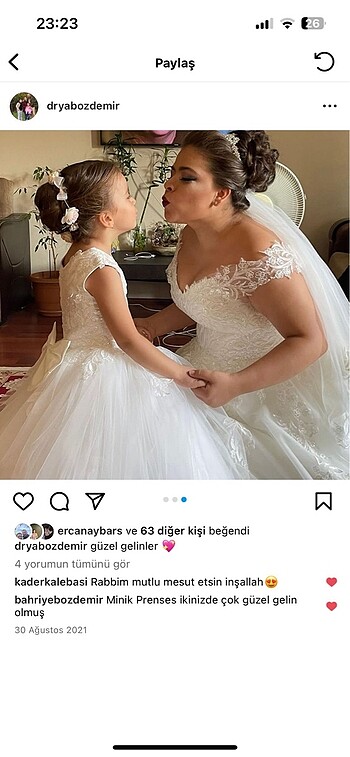 Özel dikim çocuk gelinliği - Görsel 3