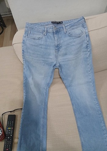 Erkek Mavi Denim Regular Fit Midi Kot Pantolon - Görsel 2