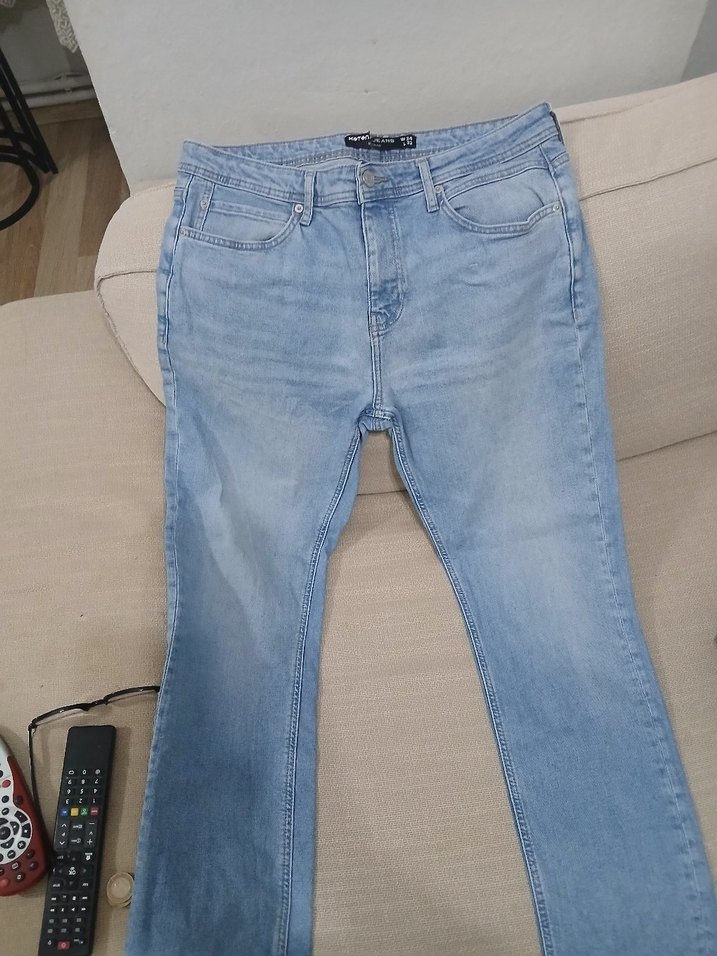 Erkek Mavi Denim Regular Fit Midi Kot Pantolon - Görsel 2