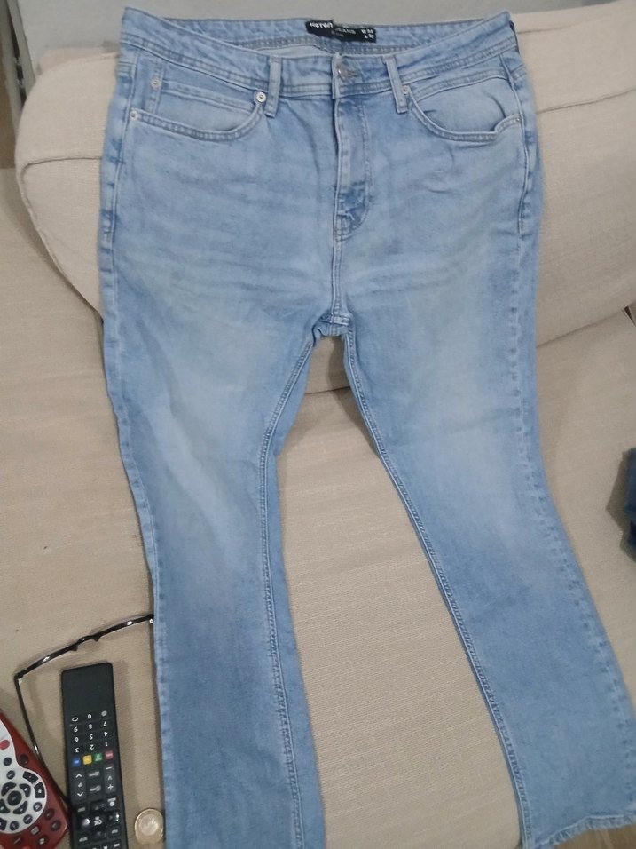 Erkek Mavi Denim Regular Fit Midi Kot Pantolon - Görsel 4
