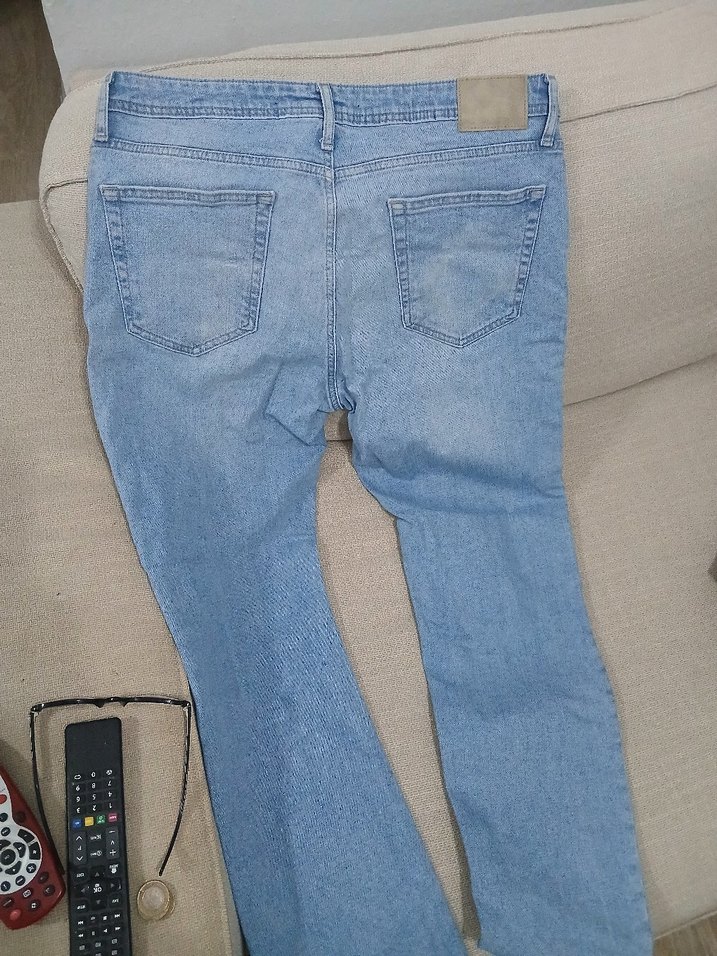 Erkek Mavi Denim Regular Fit Midi Kot Pantolon - Görsel 3