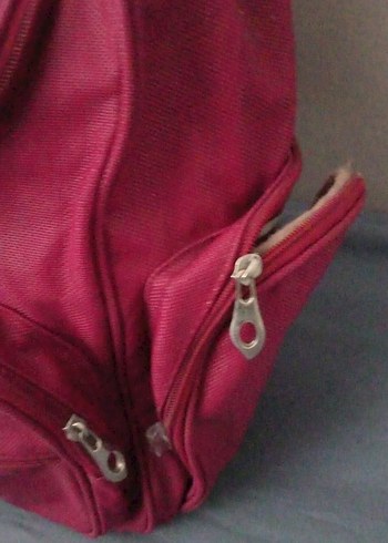 Bordo Kadın Süet Sırt Çantası - Görsel 2