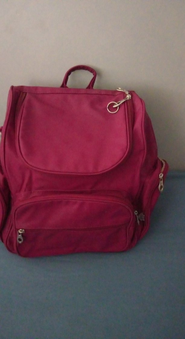 Bordo Kadın Süet Sırt Çantası - Görsel 4