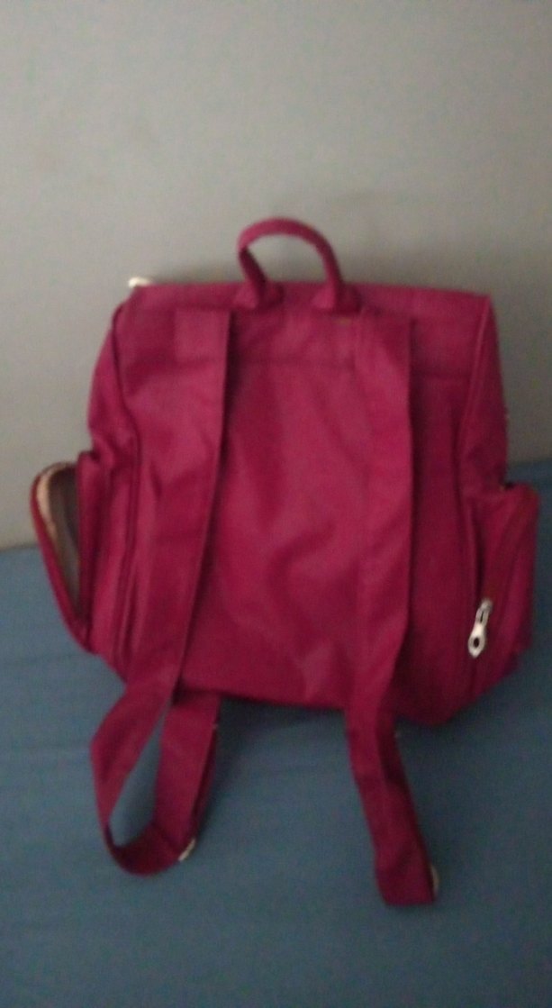 Bordo Kadın Süet Sırt Çantası - Görsel 5