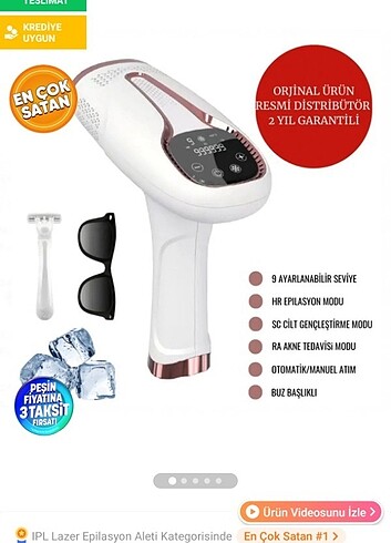 Lazer epilasyon aleti 