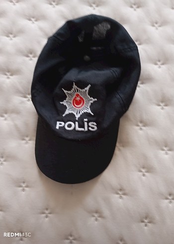 Siyah Polis Nakışlı Erkek Şapka