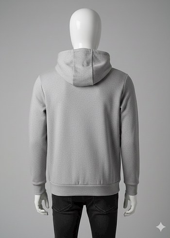 Gri Kapüşonlu Erkek Sweatshirt - Görsel 2