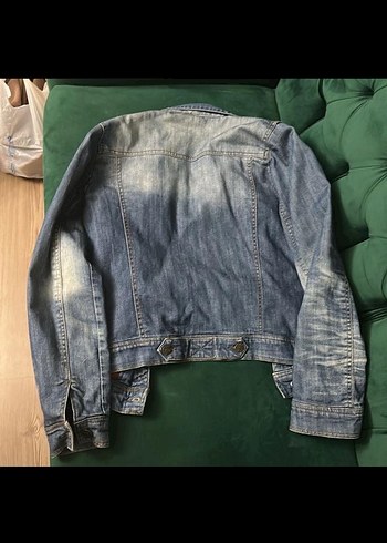 Düğmeli Mavi Denim Kadın Ceket - Görsel 5