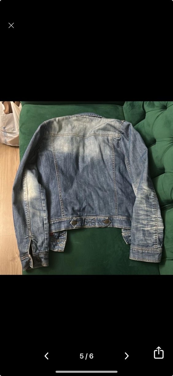 Düğmeli Mavi Denim Kadın Ceket - Görsel 5