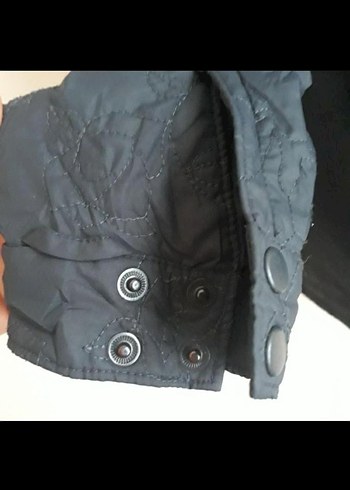 Gri kadın Fermuarlı Yüksek Yakalı Mont - Görsel 4