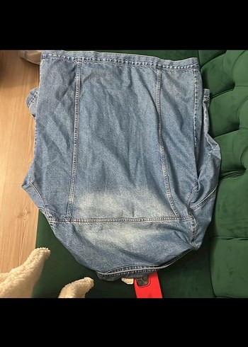 Düğmeli Gri Kadın Denim Ceket - Görsel 4