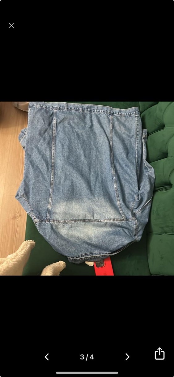 Düğmeli Gri Kadın Denim Ceket - Görsel 2