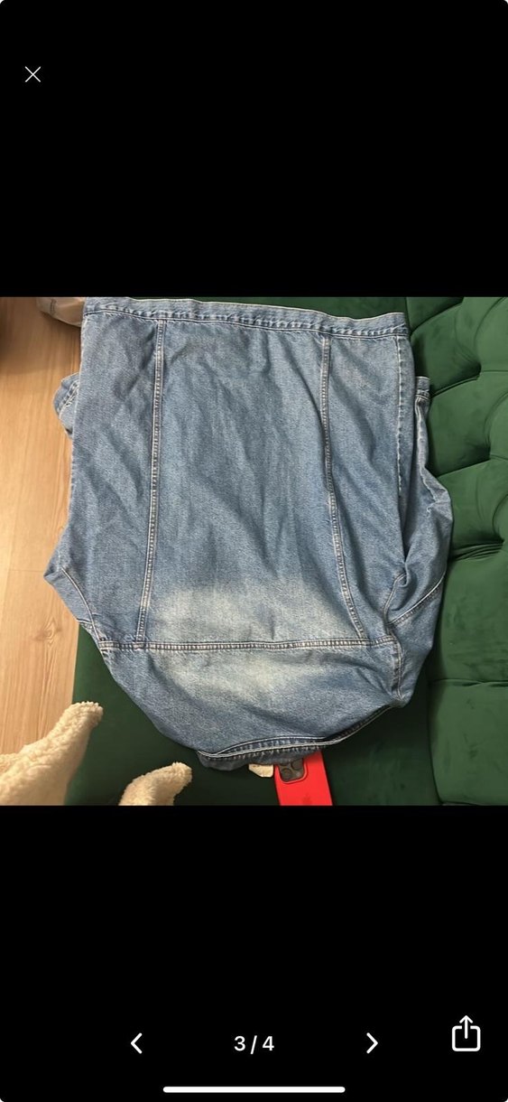 Düğmeli Gri Kadın Denim Ceket - Görsel 4