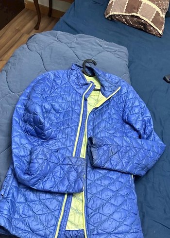 Mavi Fermuarlı Kadın Mont - Görsel 2